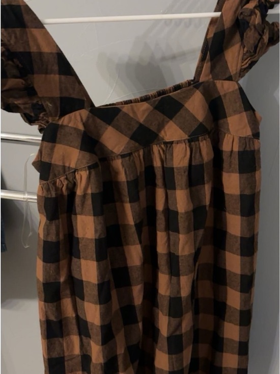 entro Dresses & Skirts - entro Brown and Black Buffalo Plaid Sundress